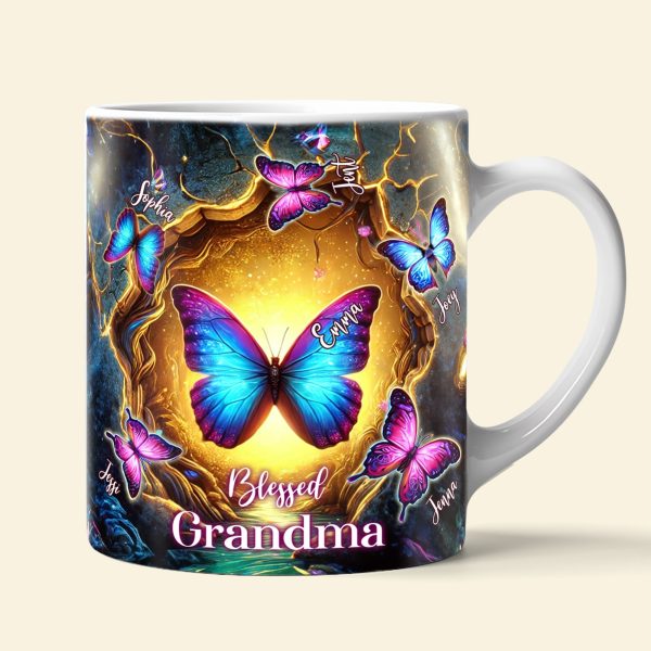 Butterfly Grandma Coffee Mug - Personalized Gift For Grandma 02OHLU280325 Butterfly Grandma Coffee Mug - Personalized Gift For Grandma 02OHLU280325