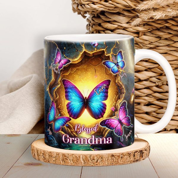 Butterfly Grandma Coffee Mug - Personalized Gift For Grandma 02OHLU280325 Butterfly Grandma Coffee Mug - Personalized Gift For Grandma 02OHLU280325