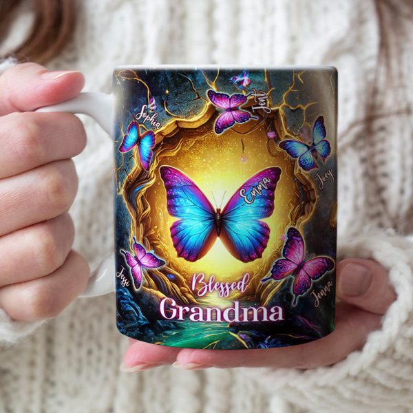 Butterfly Grandma Coffee Mug - Personalized Gift For Grandma 02OHLU280325 Butterfly Grandma Coffee Mug - Personalized Gift For Grandma 02OHLU280325
