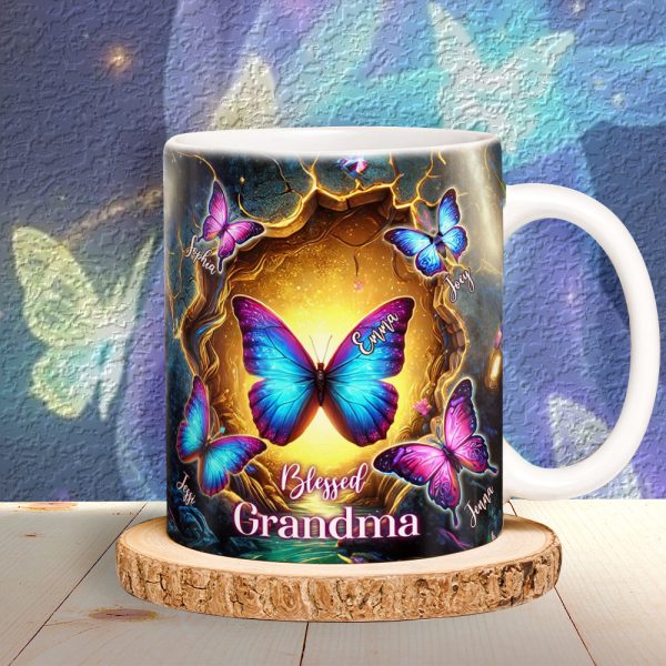 Butterfly Grandma Coffee Mug - Personalized Gift For Grandma 02OHLU280325 Butterfly Grandma Coffee Mug - Personalized Gift For Grandma 02OHLU280325