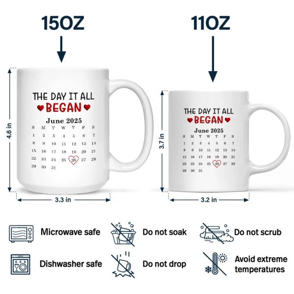 Calendar I Met You Liked You Love You Forever - Personalized Mug Calendar I Met You Liked You Love You Forever - Personalized Mug