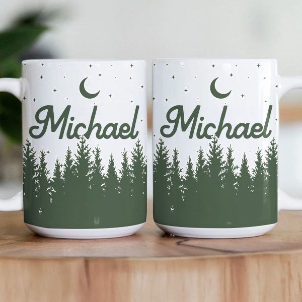 Campfire Forest Coffee Custom Name - Personalized Mug Campfire Forest Coffee Custom Name - Personalized Mug