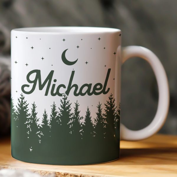 Campfire Forest Coffee Custom Name - Personalized Mug Campfire Forest Coffee Custom Name - Personalized Mug