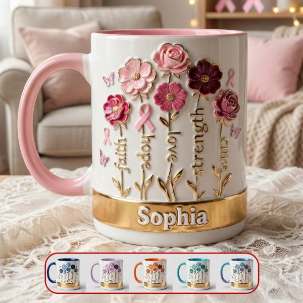 Cancer Awareness Flowers Accent Mug, Personalized Gifts For Cancer & Disease Warrior 03qhmg241225 Cancer Awareness Flowers Accent Mug, Personalized Gifts For Cancer & Disease Warrior 03qhmg241225