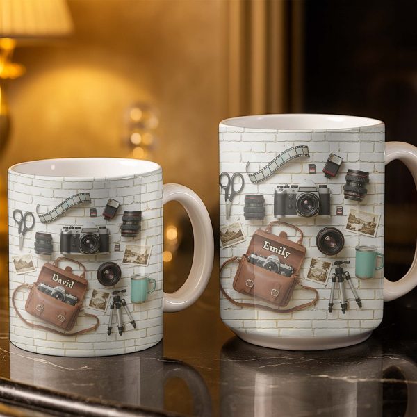 Capture The Moment With Classic Camera And Accessories - Personalized Custom Coffee Mug - JBS083_MG Capture The Moment With Classic Camera And Accessories - Personalized Custom Coffee Mug - JBS083_MG