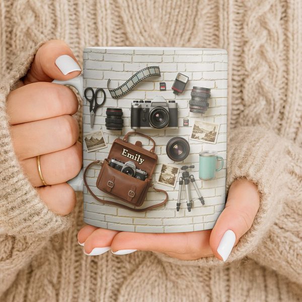 Capture The Moment With Classic Camera And Accessories - Personalized Custom Coffee Mug - JBS083_MG Capture The Moment With Classic Camera And Accessories - Personalized Custom Coffee Mug - JBS083_MG