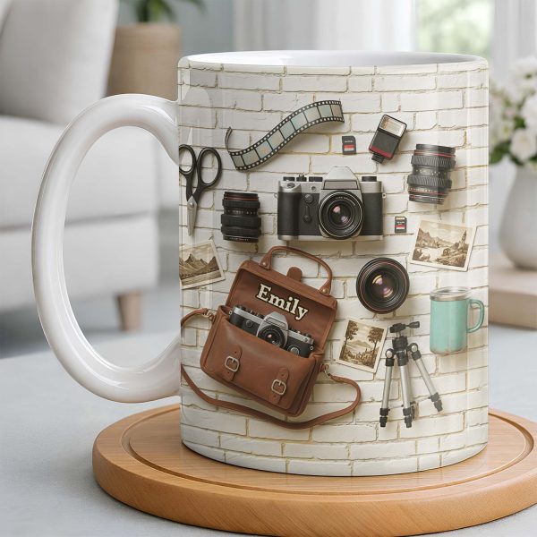 Capture The Moment With Classic Camera And Accessories - Personalized Custom Coffee Mug - JBS083_MG Capture The Moment With Classic Camera And Accessories - Personalized Custom Coffee Mug - JBS083_MG