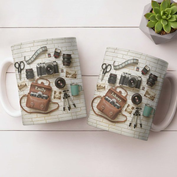 Capture The Moment With Classic Camera And Accessories - Personalized Custom Coffee Mug - JBS083_MG Capture The Moment With Classic Camera And Accessories - Personalized Custom Coffee Mug - JBS083_MG