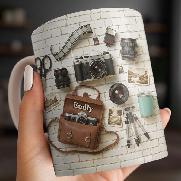 Capture The Moment With Classic Camera And Accessories - Personalized Custom Coffee Mug - JBS083_MG Capture The Moment With Classic Camera And Accessories - Personalized Custom Coffee Mug - JBS083_MG