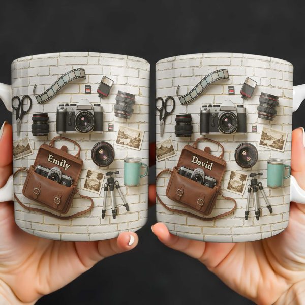 Capture The Moment With Classic Camera And Accessories - Personalized Custom Coffee Mug - JBS083_MG Capture The Moment With Classic Camera And Accessories - Personalized Custom Coffee Mug - JBS083_MG