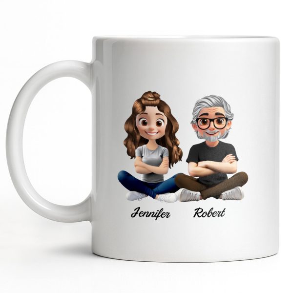 Capture Your Special Moments With Cartoon Couple - Personalized Custom Coffee Mug - DAD291_MG Capture Your Special Moments With Cartoon Couple - Personalized Custom Coffee Mug - DAD291_MG