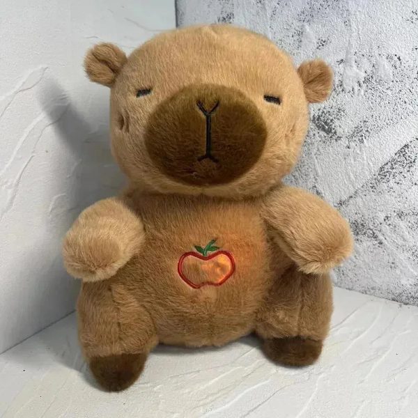 Capybara Breathing Plush Toy with Soothing Music and Light for Baby Sleep