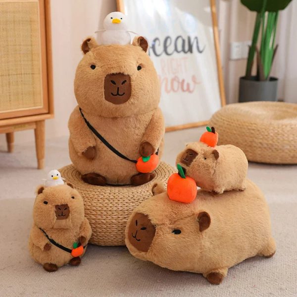 Capybara Plush Toy - Fluffy Fruit-Embracing Doll for Fun Gifts Capybara Plush Toy - Fluffy Fruit-Embracing Doll for Fun Gifts
