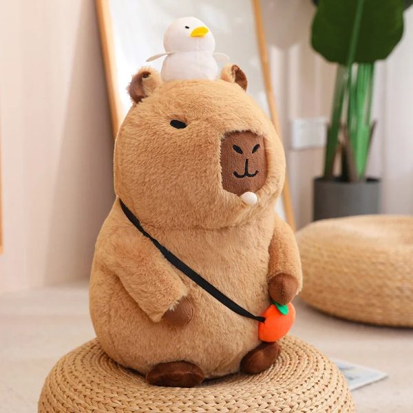 Capybara Plush Toy - Fluffy Fruit-Embracing Doll for Fun Gifts Capybara Plush Toy - Fluffy Fruit-Embracing Doll for Fun Gifts