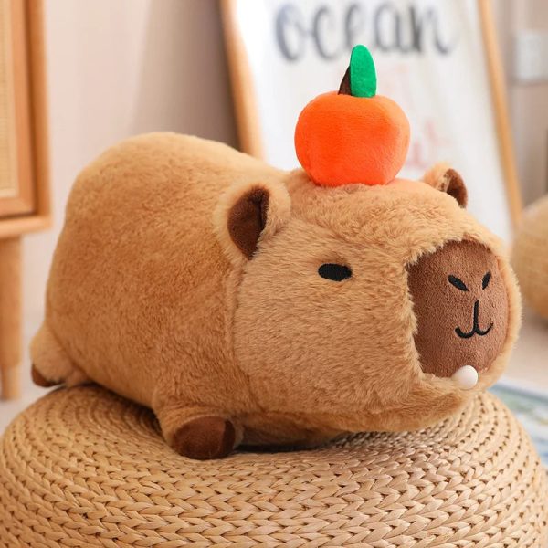 Capybara Plush Toy - Fluffy Fruit-Embracing Doll for Fun Gifts Capybara Plush Toy - Fluffy Fruit-Embracing Doll for Fun Gifts