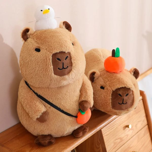 Capybara Plush Toy - Fluffy Fruit-Embracing Doll for Fun Gifts Capybara Plush Toy - Fluffy Fruit-Embracing Doll for Fun Gifts