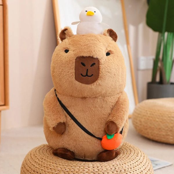 Capybara Plush Toy - Fluffy Fruit-Embracing Doll for Fun Gifts Capybara Plush Toy - Fluffy Fruit-Embracing Doll for Fun Gifts