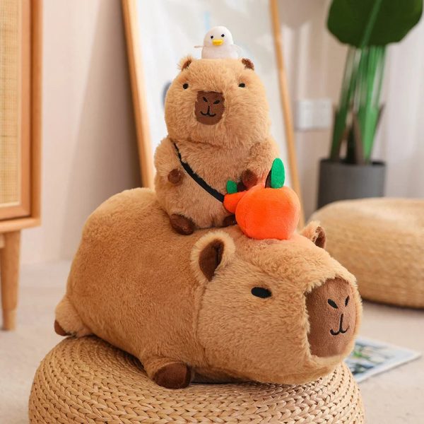 Capybara Plush Toy - Fluffy Fruit-Embracing Doll for Fun Gifts Capybara Plush Toy - Fluffy Fruit-Embracing Doll for Fun Gifts
