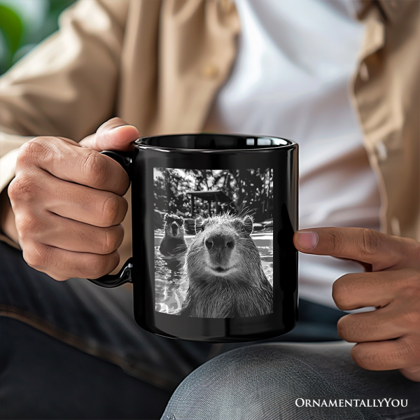 Capybara Selfie Funny Personalized Mug, Meme Animal Photo Style Gift with Custom Name Capybara Selfie Funny Personalized Mug, Meme Animal Photo Style Gift with Custom Name