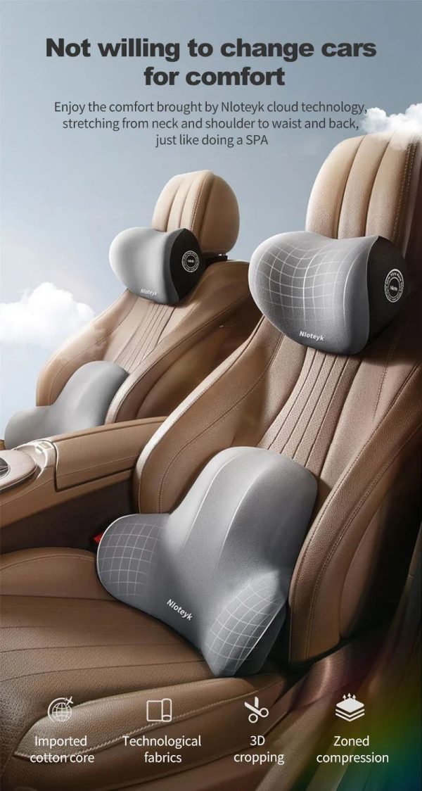 Car Lumbar Support Back Cushion And Neck Pillow