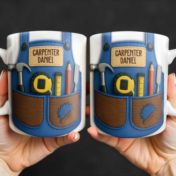 Carpenter Daniel Hammer, Tape Measure, Pencil, Saw - Personalized Custom Coffee Mug - JBS006_MG Carpenter Daniel Hammer, Tape Measure, Pencil, Saw - Personalized Custom Coffee Mug - JBS006_MG