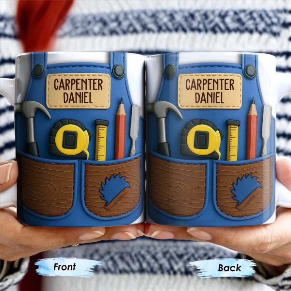 Carpenter Daniel Hammer, Tape Measure, Pencil, Saw - Personalized Custom Coffee Mug - JBS006_MG Carpenter Daniel Hammer, Tape Measure, Pencil, Saw - Personalized Custom Coffee Mug - JBS006_MG