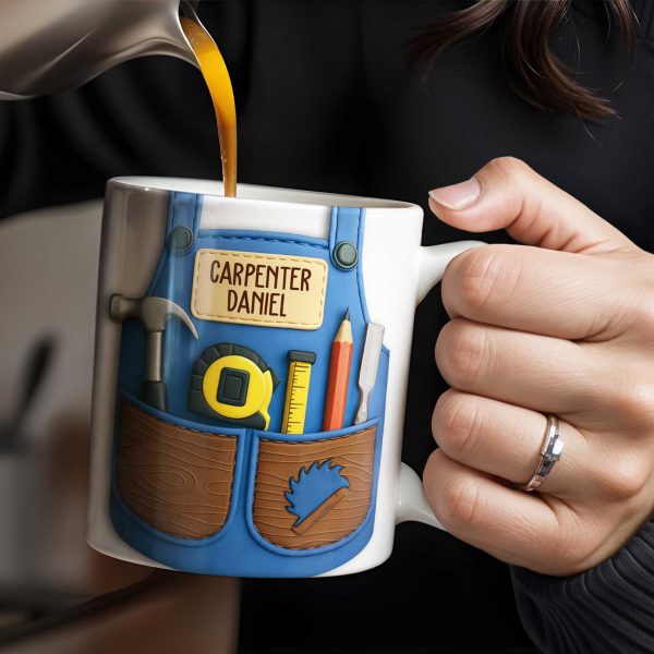 Carpenter Daniel Hammer, Tape Measure, Pencil, Saw - Personalized Custom Coffee Mug - JBS006_MG Carpenter Daniel Hammer, Tape Measure, Pencil, Saw - Personalized Custom Coffee Mug - JBS006_MG