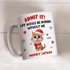 Cartoon Cat Mug, Customizable Festive Design for Christmas, Playful Holiday Cheer, a Unique Gift for Cat Lovers