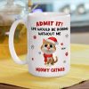 Cartoon Cat Mug, Customizable Festive Design for Christmas, Playful Holiday Cheer, a Unique Gift for Cat Lovers