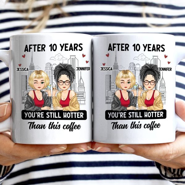 Cartoon Couple After Years You're Still Hotter Than This Coffee - Gift For Couples - Personalized Mug Cartoon Couple After Years You're Still Hotter Than This Coffee - Gift For Couples - Personalized Mug