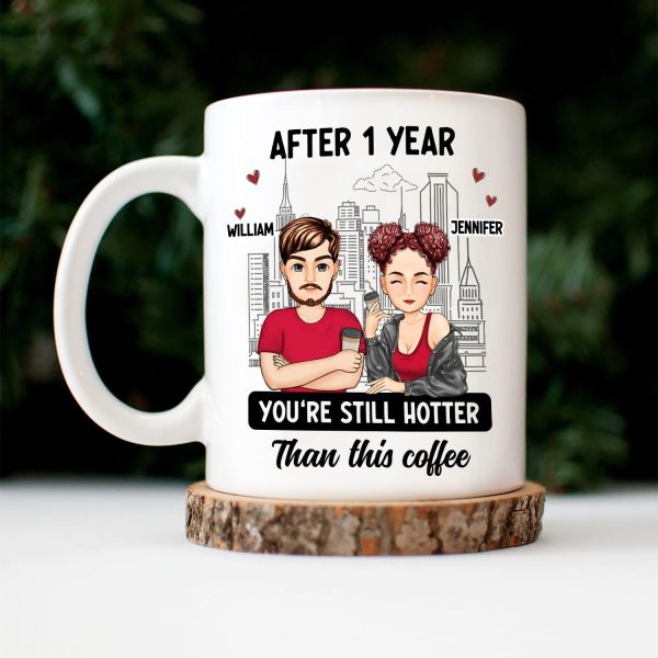 Cartoon Couple After Years You're Still Hotter Than This Coffee - Gift For Couples - Personalized Mug Cartoon Couple After Years You're Still Hotter Than This Coffee - Gift For Couples - Personalized Mug