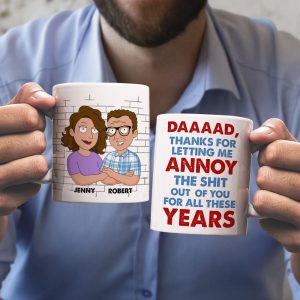 Cartoon Dad And Annoying Kid, Personalized Coffee Mug DR-WHM-01dnpo030523