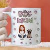 Cartoon Dog Mom Lovely Chibi - Personalized 3D Inflated Effect Ceramic Mug - Gift For Dog Lovers | CLP15 NA94