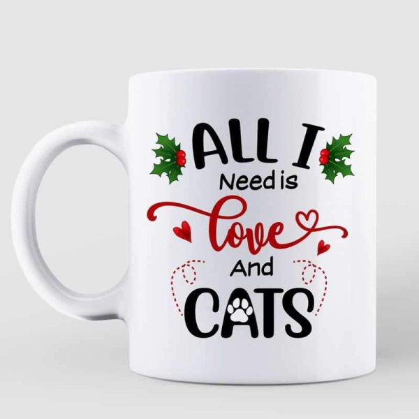 Cartoon Girl Loves Christmas And Cats Personalized AOP Coffee Mug Cartoon Girl Loves Christmas And Cats Personalized AOP Coffee Mug