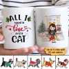 Cartoon Girl Loves Christmas And Cats Personalized AOP Coffee Mug Cartoon Girl Loves Christmas And Cats Personalized AOP Coffee Mug
