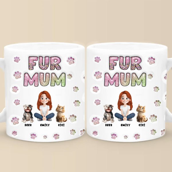 Cartoon Pet Fur Mom Lovely Chibi - Personalized 3D Inflated Effect Ceramic Mug - Gift For Pet Lovers | CLP15 NA94 Cartoon Pet Fur Mom Lovely Chibi - Personalized 3D Inflated Effect Ceramic Mug - Gift For Pet Lovers | CLP15 NA94