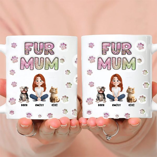Cartoon Pet Fur Mom Lovely Chibi - Personalized 3D Inflated Effect Ceramic Mug - Gift For Pet Lovers | CLP15 NA94 Cartoon Pet Fur Mom Lovely Chibi - Personalized 3D Inflated Effect Ceramic Mug - Gift For Pet Lovers | CLP15 NA94