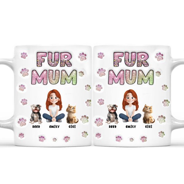 Cartoon Pet Fur Mom Lovely Chibi - Personalized 3D Inflated Effect Ceramic Mug - Gift For Pet Lovers | CLP15 NA94 Cartoon Pet Fur Mom Lovely Chibi - Personalized 3D Inflated Effect Ceramic Mug - Gift For Pet Lovers | CLP15 NA94
