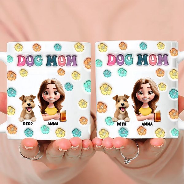 Cartoon Pet Mom Summer- Personalized 3D Inflated Effect Ceramic Mug - Gift For Pet Lovers | CLP16 NA94 Cartoon Pet Mom Summer- Personalized 3D Inflated Effect Ceramic Mug - Gift For Pet Lovers | CLP16 NA94
