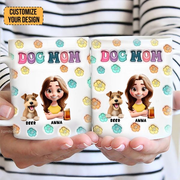 Cartoon Pet Mom Summer- Personalized 3D Inflated Effect Ceramic Mug - Gift For Pet Lovers | CLP16 NA94 Cartoon Pet Mom Summer- Personalized 3D Inflated Effect Ceramic Mug - Gift For Pet Lovers | CLP16 NA94