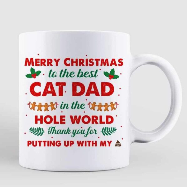 Cat Butts Merry Christmas Cat Dad Cat Mom Personalized Mug Cat Butts Merry Christmas Cat Dad Cat Mom Personalized Mug