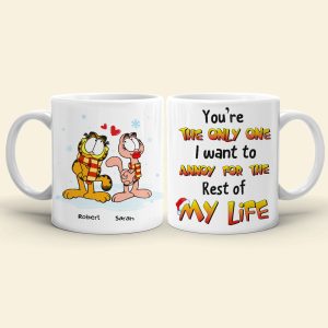 Cat Couple You're The Only One I Want To Annoy, Personalized White Mug, Christmas Gift For Couples
