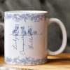 Cat Line Art Toile De Jouy Style Gift For Cat Lovers - Personalized Mug Cat Line Art Toile De Jouy Style Gift For Cat Lovers - Personalized Mug