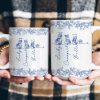 Cat Line Art Toile De Jouy Style Gift For Cat Lovers - Personalized Mug Cat Line Art Toile De Jouy Style Gift For Cat Lovers - Personalized Mug