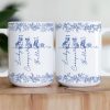 Cat Line Art Toile De Jouy Style Gift For Cat Lovers - Personalized Mug Cat Line Art Toile De Jouy Style Gift For Cat Lovers - Personalized Mug