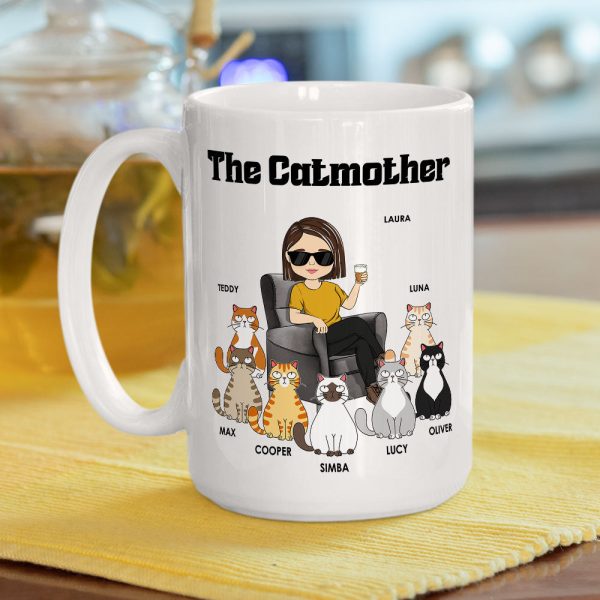Cat Lover Personalized White Ceramic Mug for Cat Lovers, Custom Gift for Cat Lover