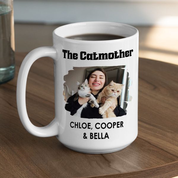 Cat Lover Personalized White Ceramic Mug for Cat Lovers, Custom Gift for Cat Lover