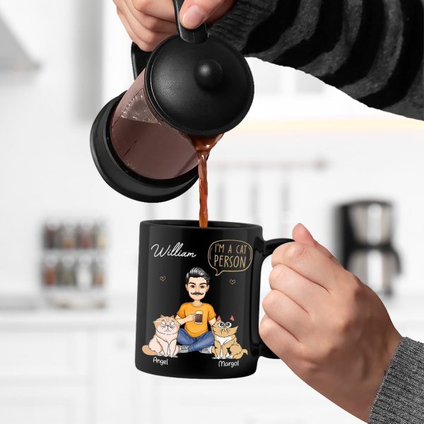 Cat Mom Cat Dad I'm A Cat Person - Gift For Cat Lovers - Personalized Black Mug Cat Mom Cat Dad I'm A Cat Person - Gift For Cat Lovers - Personalized Black Mug