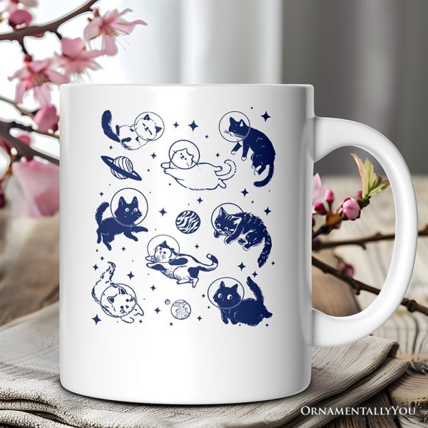Cats in Space Retro Personalized Mug, Funny Astronaut Kitty Gift with Cosmic Vibes and Custom Name Cats in Space Retro Personalized Mug, Funny Astronaut Kitty Gift with Cosmic Vibes and Custom Name
