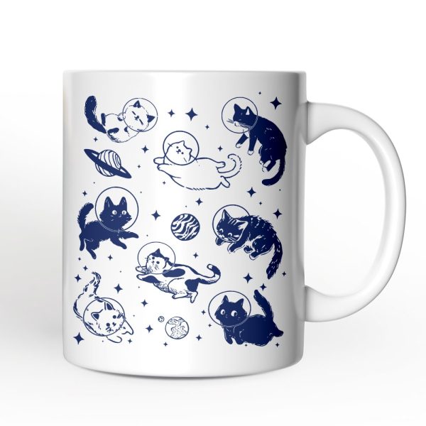 Cats in Space Retro Personalized Mug, Funny Astronaut Kitty Gift with Cosmic Vibes and Custom Name Cats in Space Retro Personalized Mug, Funny Astronaut Kitty Gift with Cosmic Vibes and Custom Name